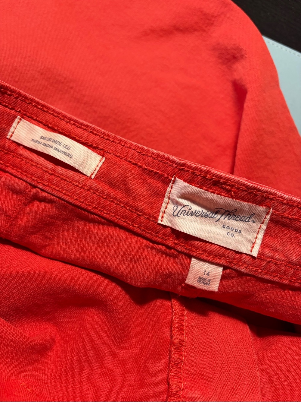 Universal Thread High Rise Sailor Wide Leg Jeans Red Womens 14 New - Picture 5 of 6